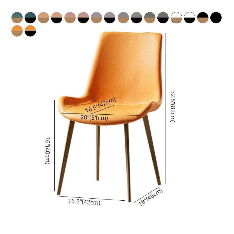 Silla lateral de comedor de metal de estilo nórdico, silla lateral de comedor sin brazos para cocina