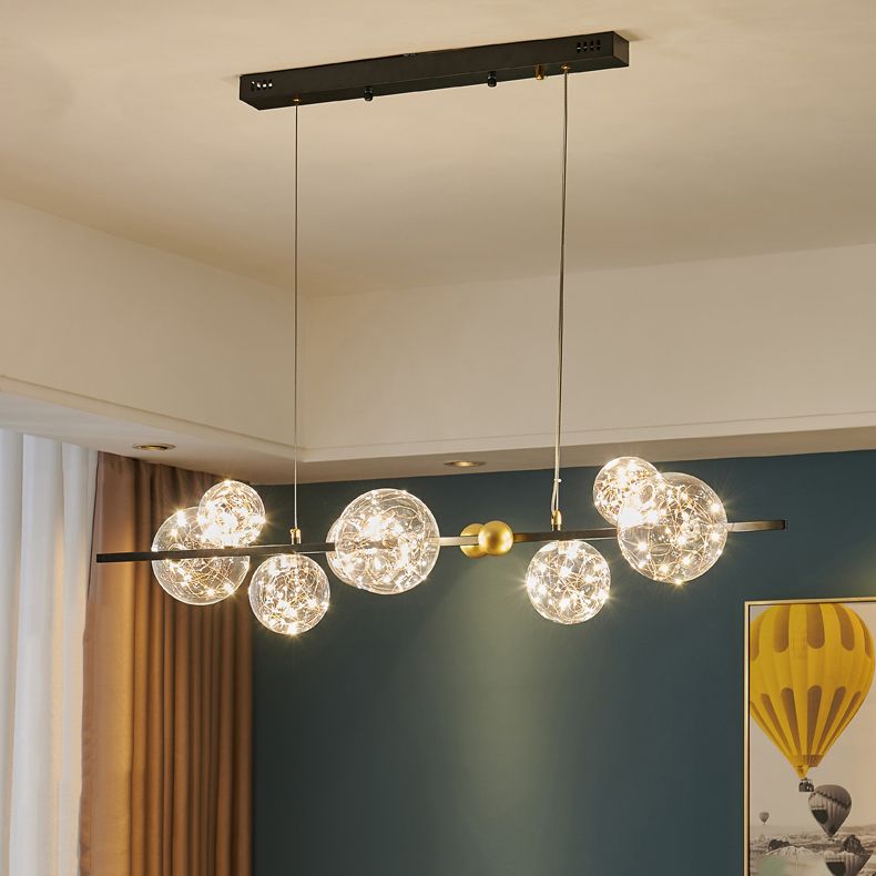 Accesorios de iluminación colgante de 8 cabezas de vidrio de lámpara simple para mesa de comedor