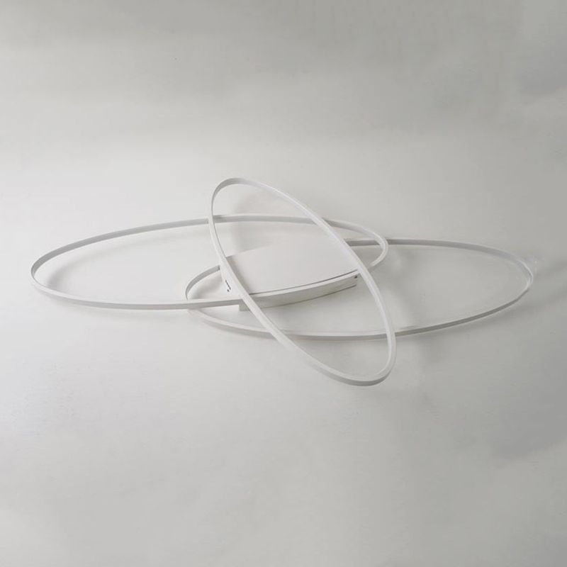 Contemporary Oval Flush Light Fixture Metal 3 Light Flush Mount Lights