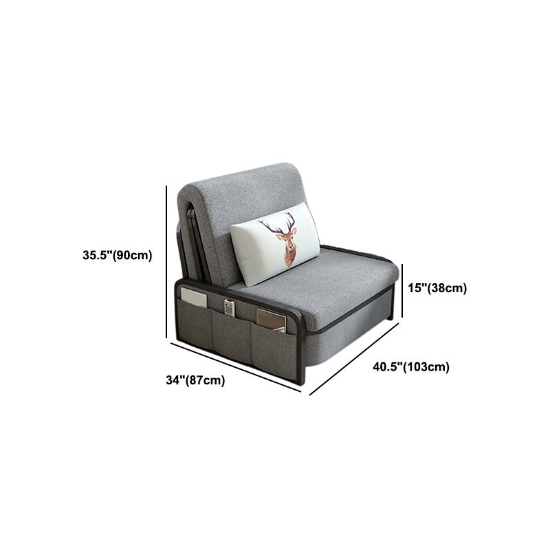 Linen Contemporary Armless Sofa Bed Foldable Convertible Sofa for Apartment, Washable