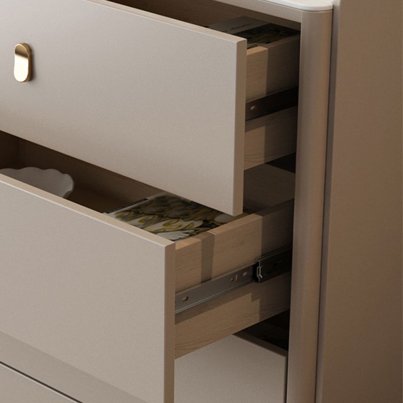 Glam Horizontal Double Dresser Stone Storage Chest with Drawers for Bedroom