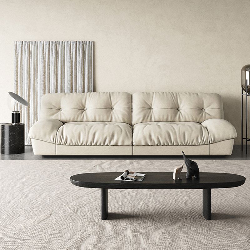Clump Back Latex/down Upholstery Filled Matte Tech Fabric Upholstered Off-white Sofa