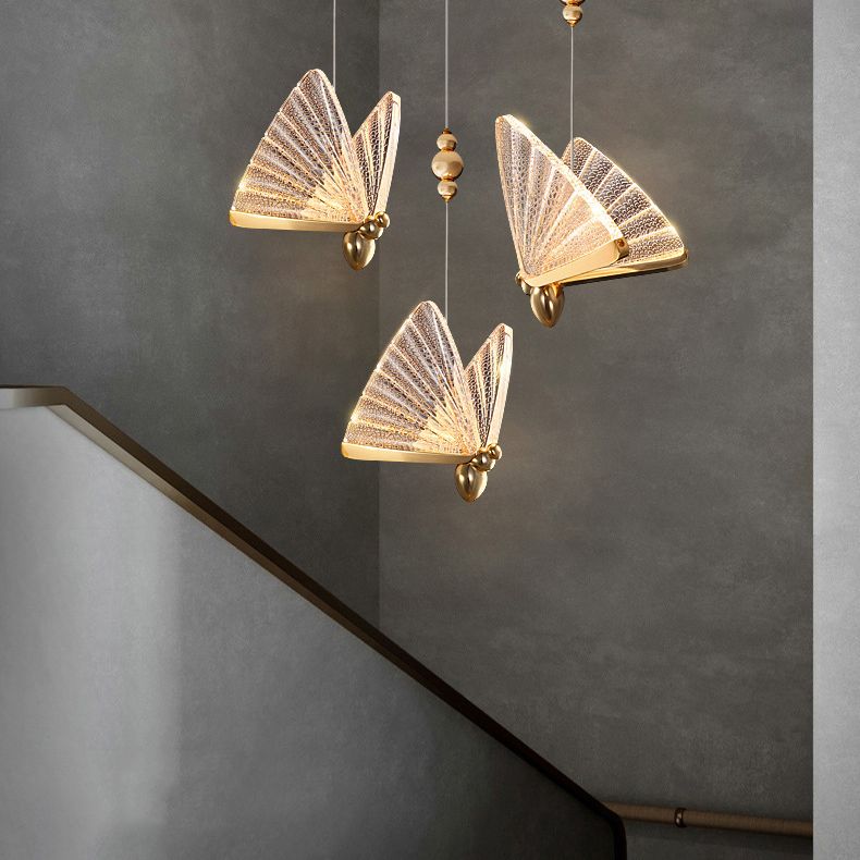 8.6 "brede acryl vlinder hangend licht leuntstijl eenvoud verlichtingsarmatuur voor coffeeshop restaurant