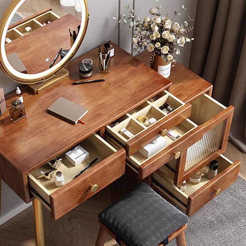 Solid Wooden Vanity Table Drawers Simple Makeup Vanity Table