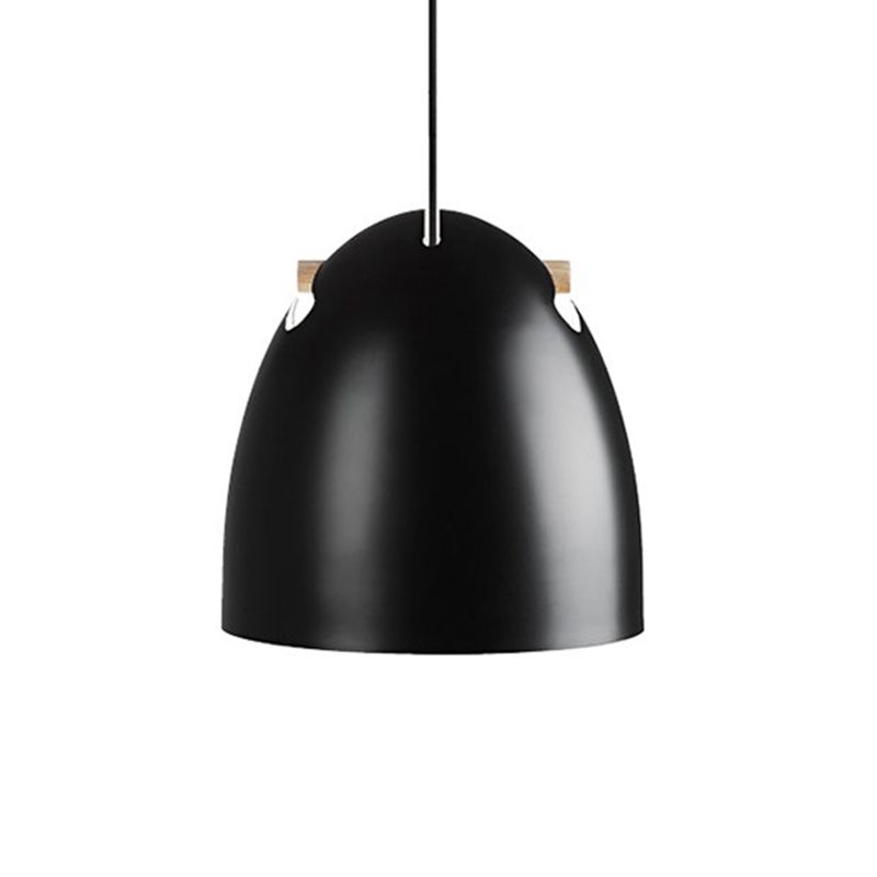 Dome Metal Pendant Lamp Modernism 1 Head Black Hanging Light Fixture for Restaurant