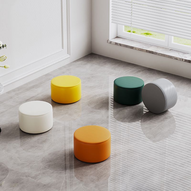 Modern Leather Ottoman Plain Water Resistant Stain Resistant Footstool Ottoman