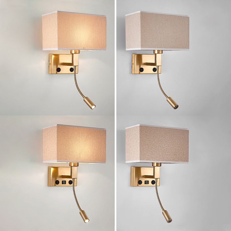 Lámpara de lectura LED de 20.5 pulgadas de altura Lámpara de lectura ajustable Lámpara de pared nórdica en latón