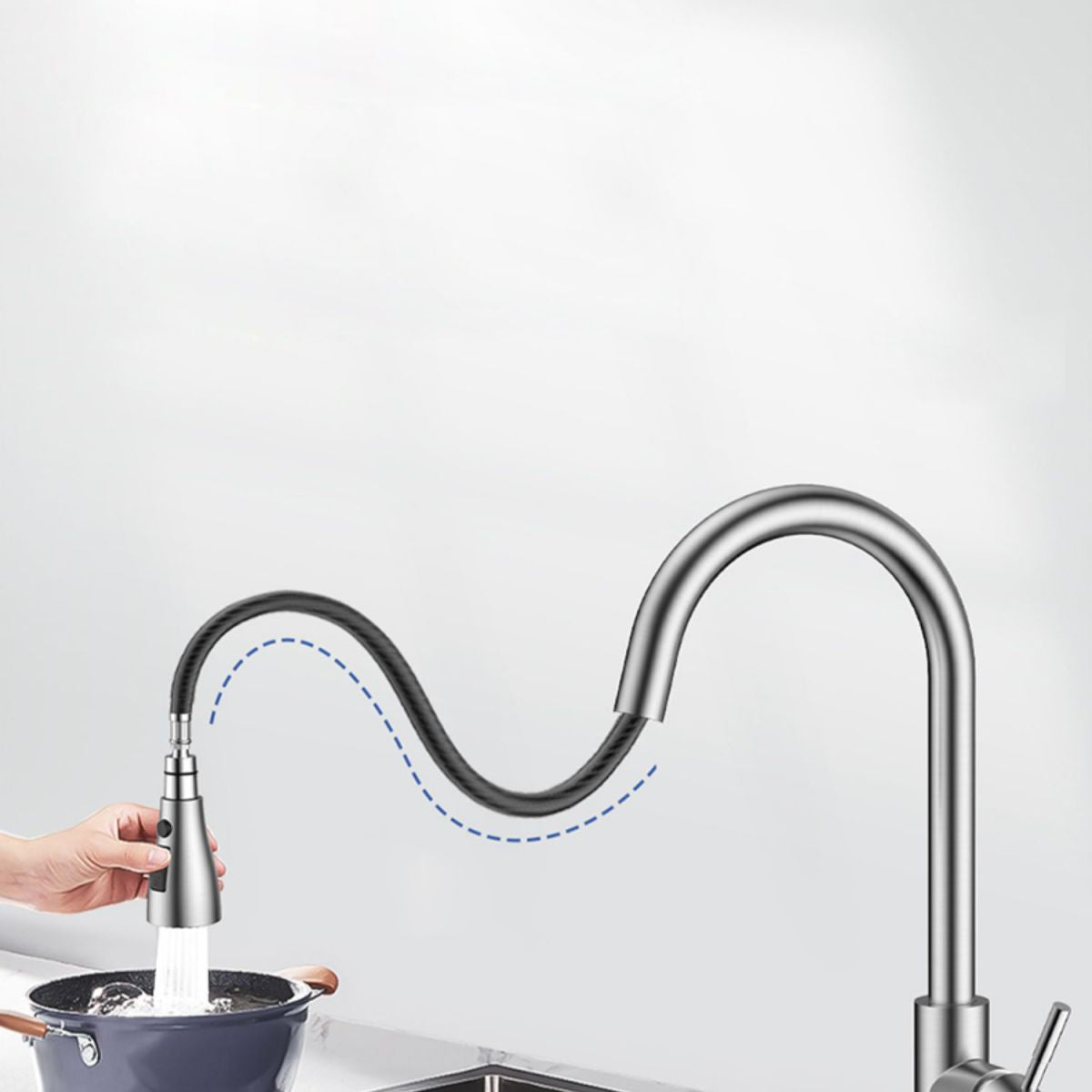 Modern Style Kitchen Faucet High Arc Pull Down Kitchen Faucet