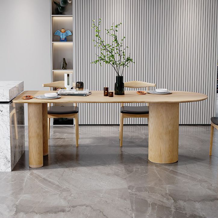 Free Form Pine Wood Table for Restaurant Modern Dining Table with 3 Legs
