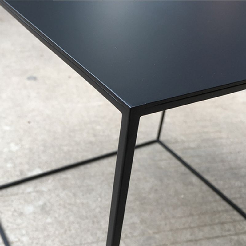 Mid-Century 15.7-inch Wide Iron End Table Frame Square Simple Side Table