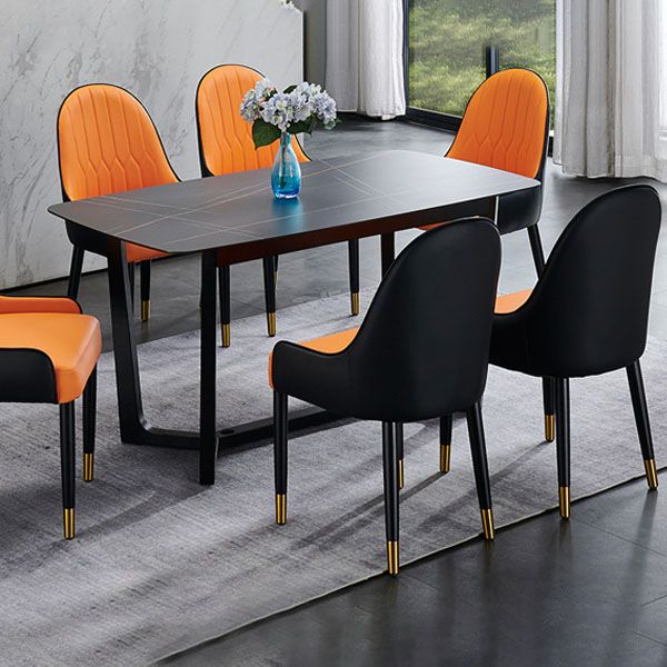 Sillas de comedor de madera Glam, sillas de comedor de cuero para uso doméstico (juego de 2)