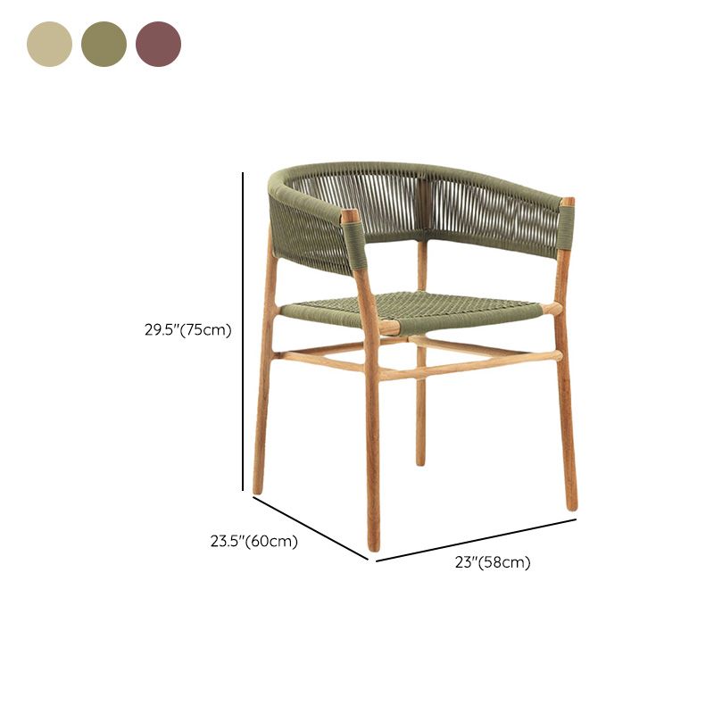 Solid Wood Tropical Patio Dining Side Chair Set of 2/4/6/8 Dining Side Chair