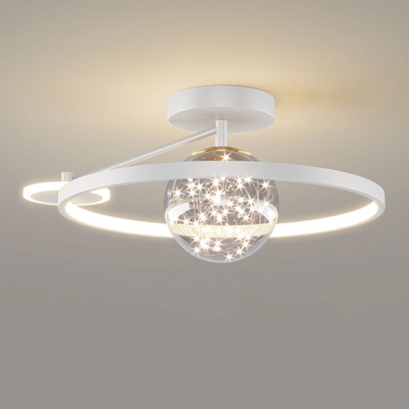 Round Shape LED Sky Star Ceiling Lamp Modern Iron 3 Lights Flush Mount for Dining Room