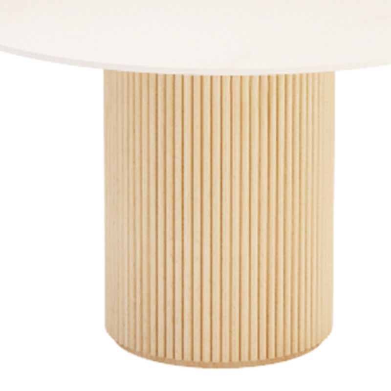 Simple Round Top Dining Table Solid Wood Base Dining Table for Living Room