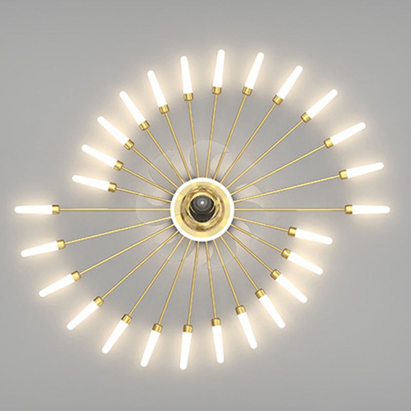 Multi Light Ceiling Fan Light Modern Style Metal Ceiling Fan Light for Bedroom