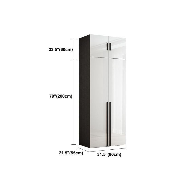 Modern Solid Wood Wardrobe for Home High Gloss White Cabinet