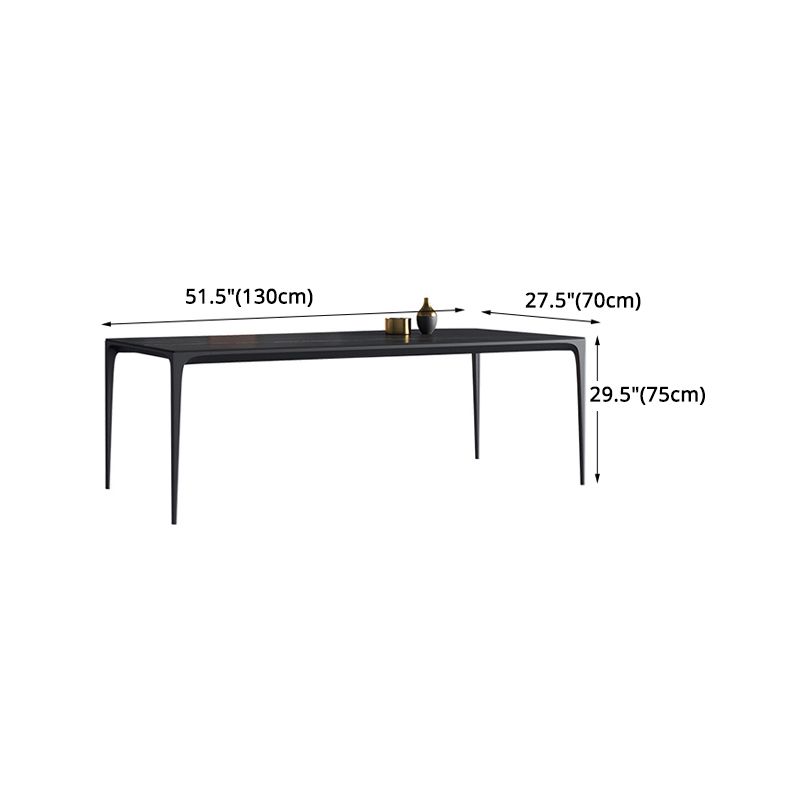 Modern Aluminium Dinette Set 1/2/4/9/10/11 Pieces Black Sintered Stone Dining Table Set
