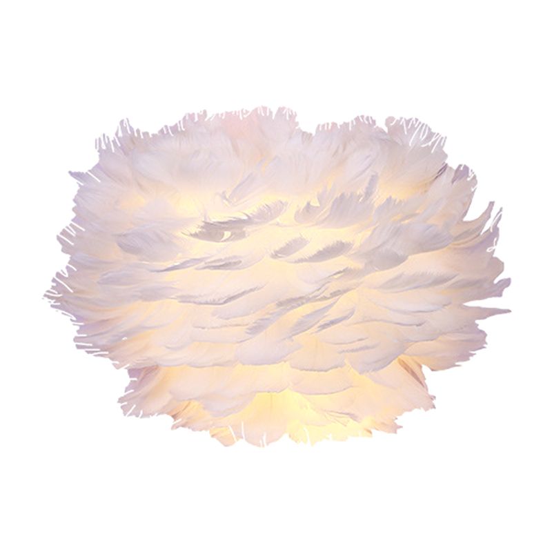 Home Decoration Wall Lamp Modern Ambient Lighting White Feather Sconce for Living Room Bedroom
