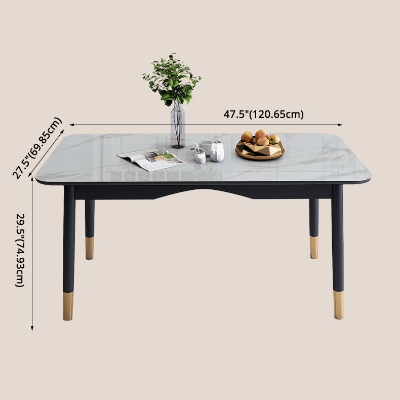 Dining Room Set Modern with Sintered Stone Dining Table and Cushion Chairs