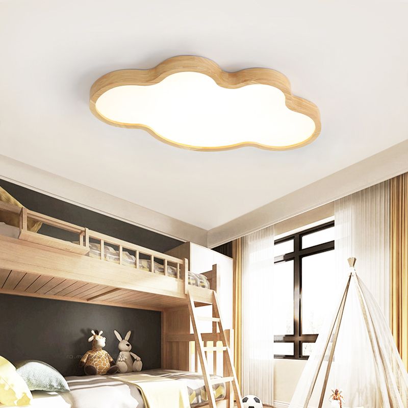 Creative Shape LED Wooden Flush Mount Ceiling Light Modern LED Flush Ceiling Light Fixture