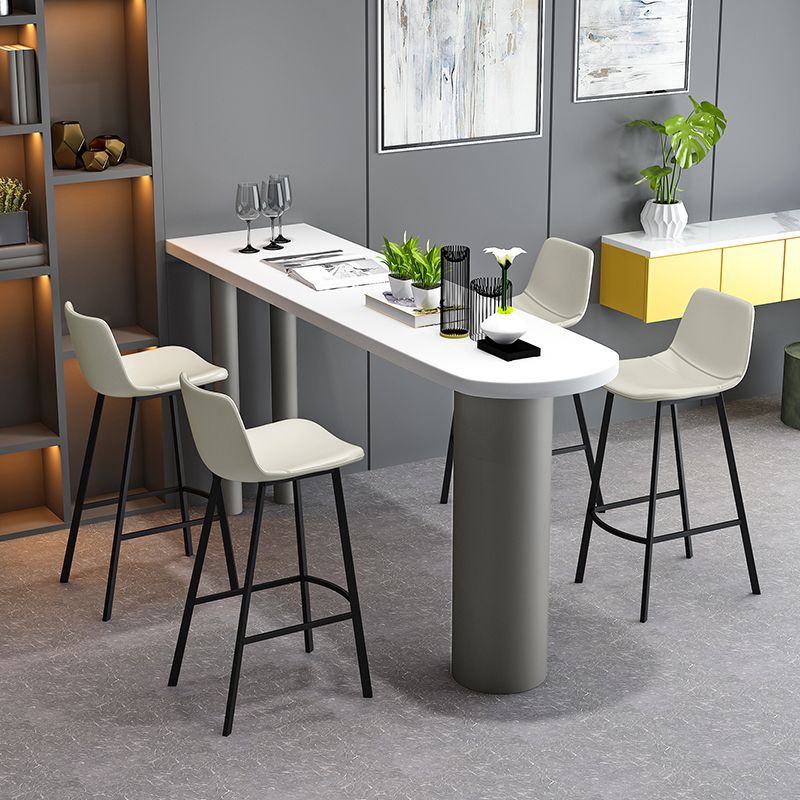 Specialty Bar Dining Table Solid Wood Bar Height Pub Table with Metal Legs