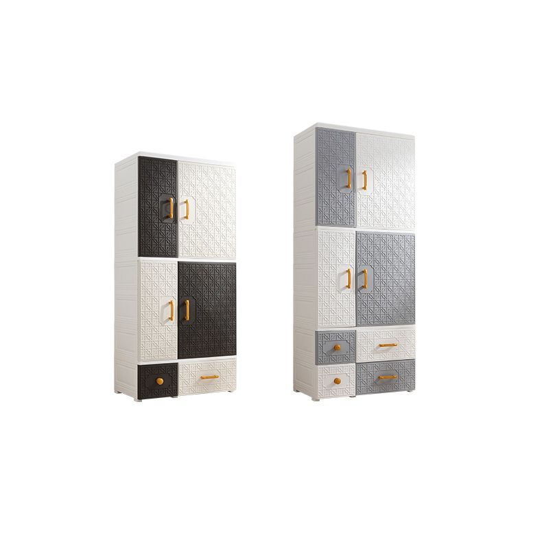 Hinged Wardrobe Cabinet with Legs Plastic Wardrobe Closet for Home