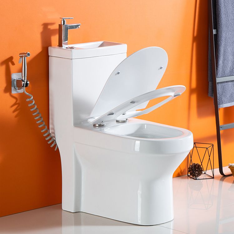 Modern Floor Mount Toilet Bowl Elong Toilet with Seat for Bathroom