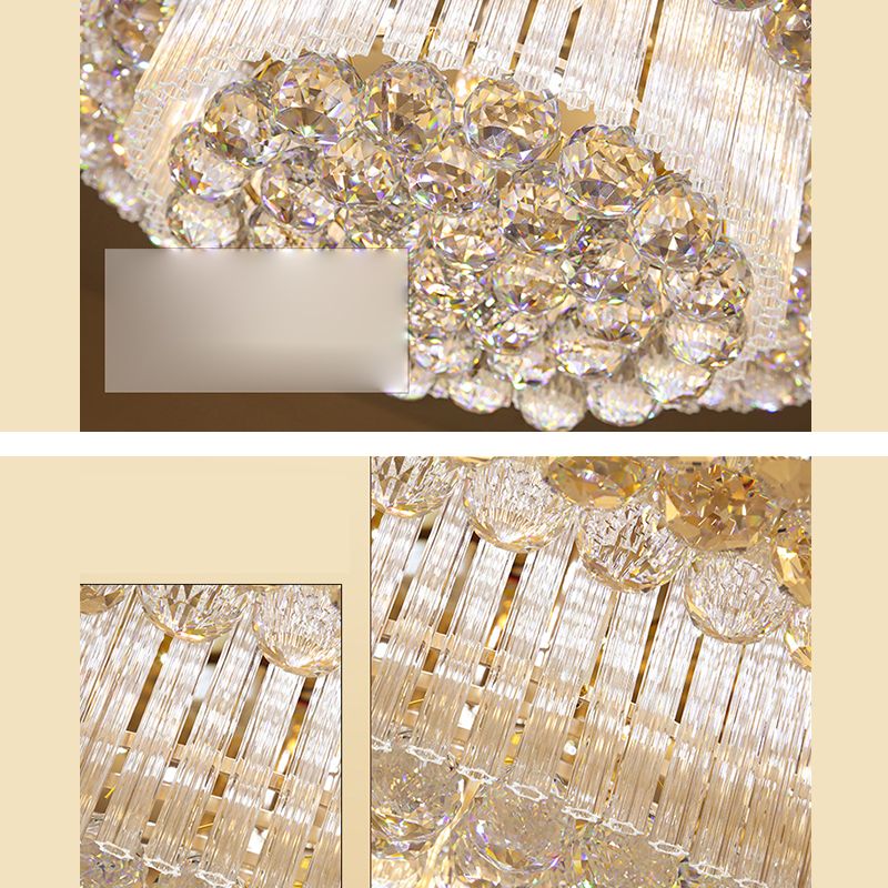 Luminaires encastrés en cristal modernes, montage encastré LED doré pour salon