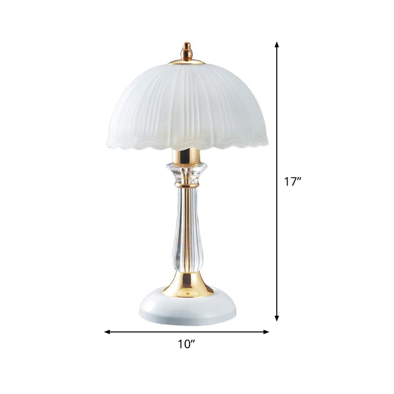 Lampada da lettura per soggiorno Hemisphere contemporanea in vetro bianco con 1 lampadina