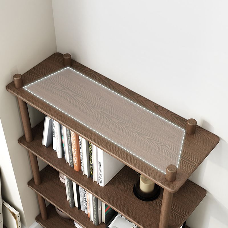 Scandinavian Open Back Wood Shelf Bookcase with Shelves for Home Office