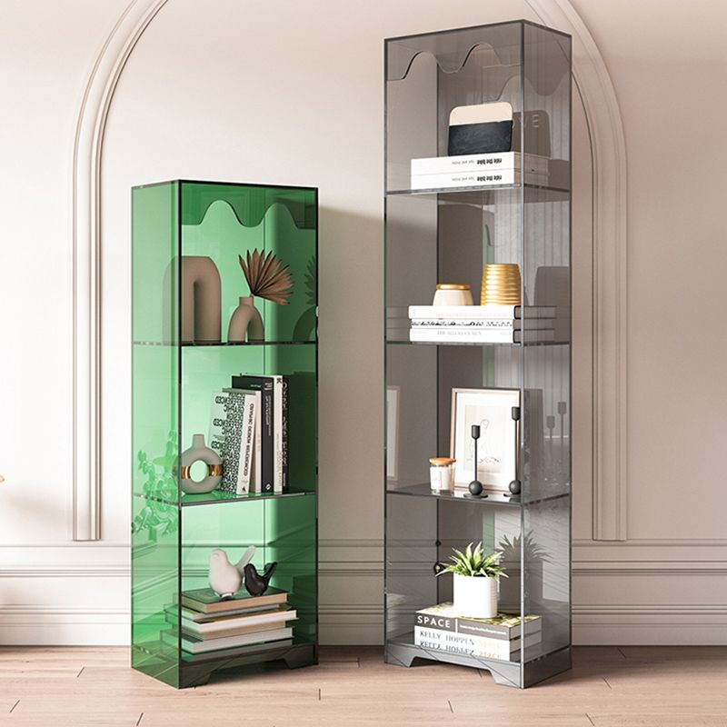 Contemporary Closed Back Standard Bookshelf Acrylic Bookcase for Study Room