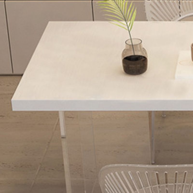 Contemporary 1/2/5 Pieces Furniture Rectangle Solid Wood Dining Set in White