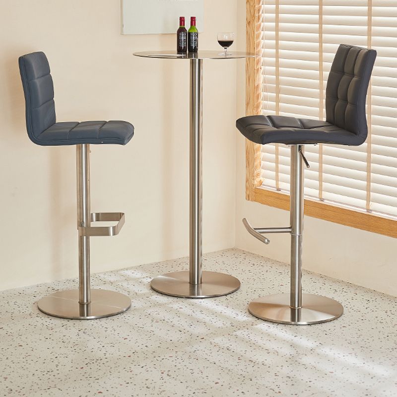 Stainless Steel Round Bar Dining Table Outdoor-Indoor Pedestal Bar Table