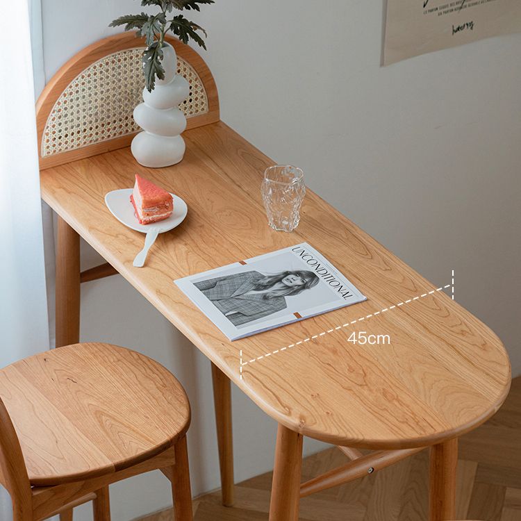 Irregular Shape Cherry Bar Table Set 1/2/3 Pieces Modern Counter Table with High Stools