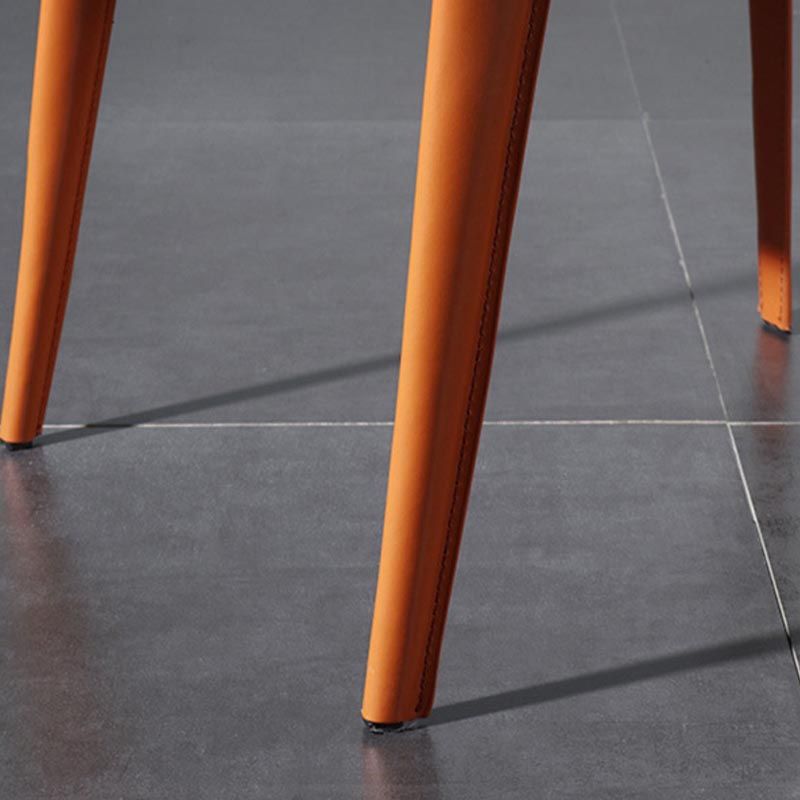 Metal Contemporary Indoor Chair with Leather Legs Matte Finish Side Chair for Dining Room