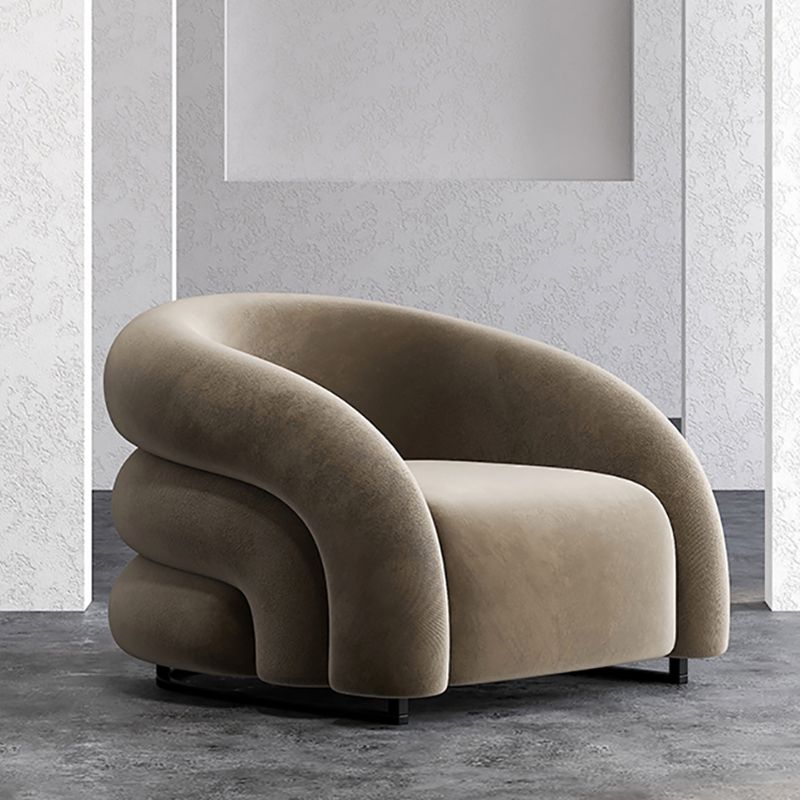 Velvet Barrel Chair 33.85" Wide Arms Included Chair for Living Room
