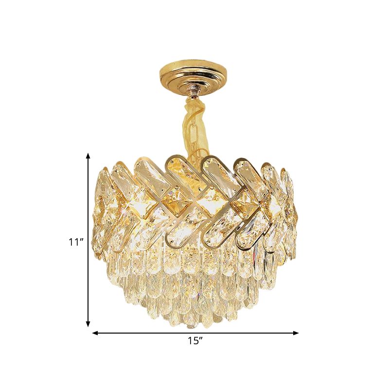 Lampada del soffitto a soffitto per ciotola contemporanea Blocco a 5/7 a 7 a 7 a testa lampadario a sospensione in oro in oro