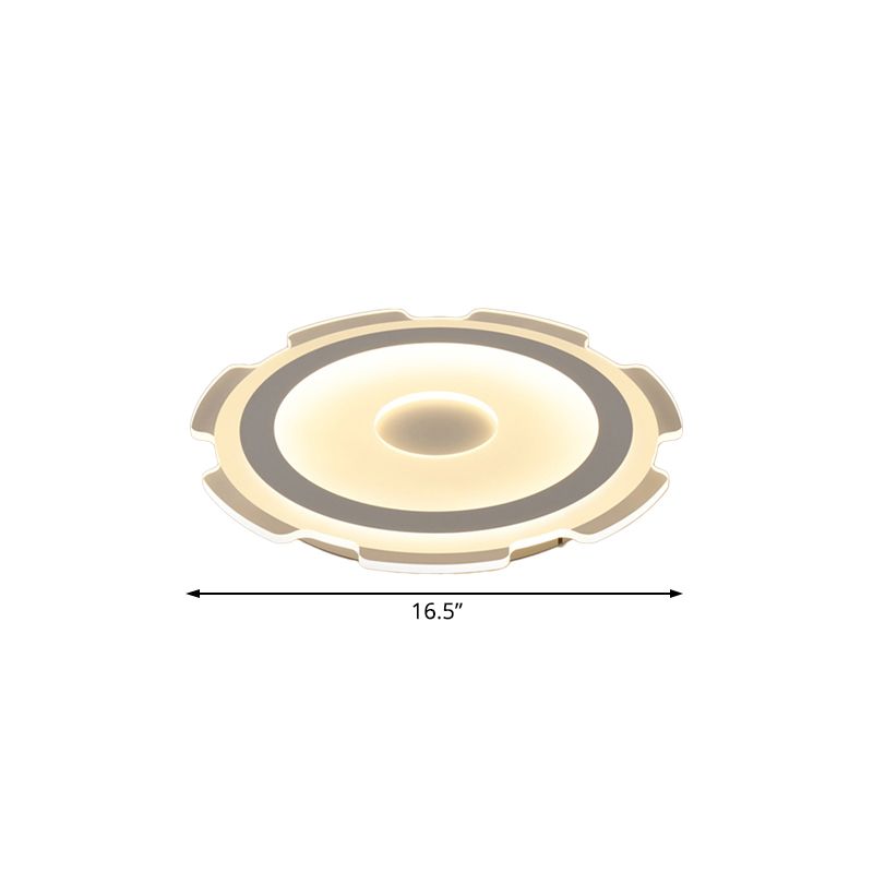 16,5 "/20,5" /24,5 "Équipement de large Flushmount Modern Acrylique LED salon Flush Light Light in Warm / White Light