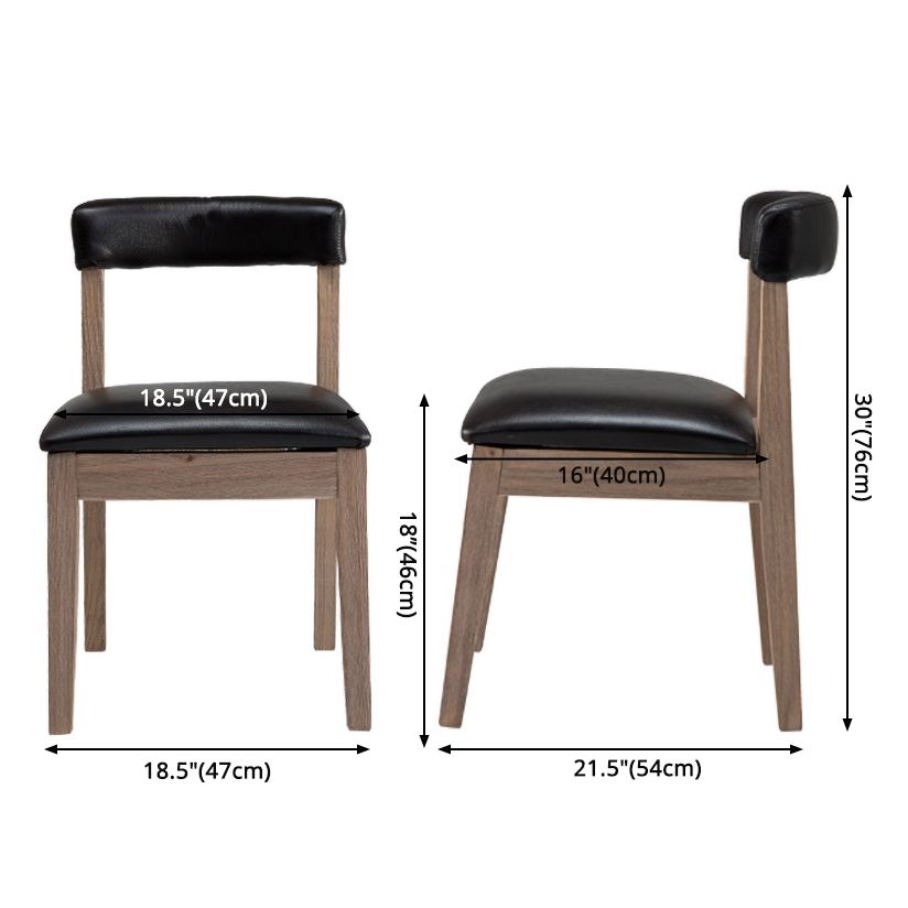 Country Style Solid Wood Dining Room Chair Armless Open Back Dining Side Chair for Home Use
