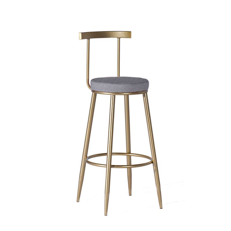 Contemporary Armless Backrest Counter Stool Iron Kitchen Bar Stool for Home