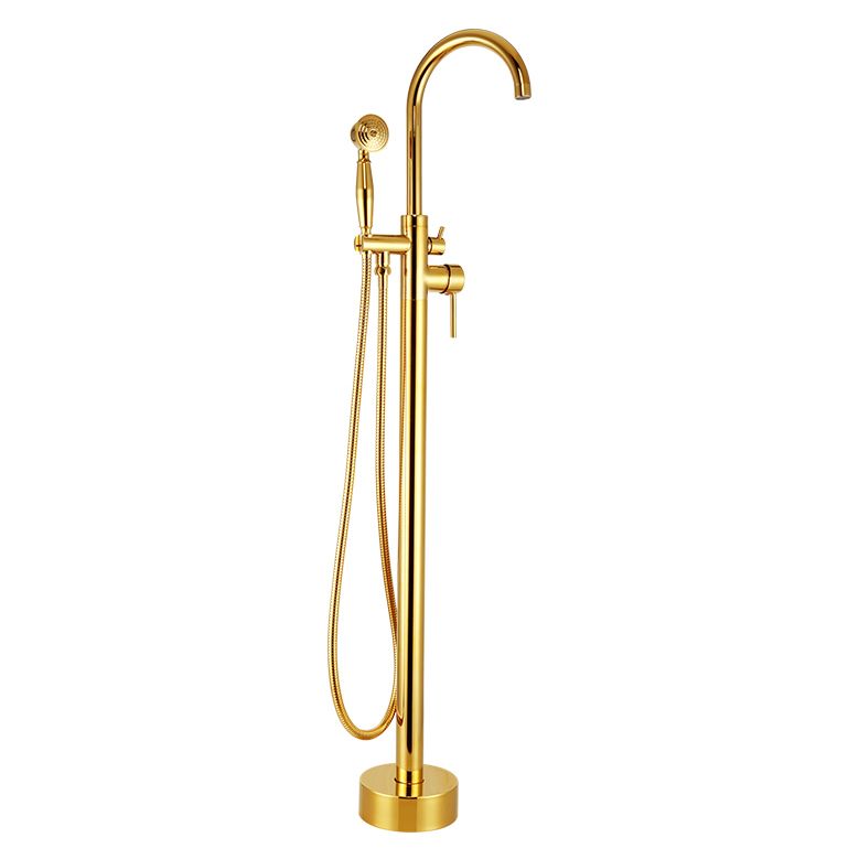 Floor Mounted Metal Freestanding Tub Filler High Arc Freestanding Tub Filler Trim