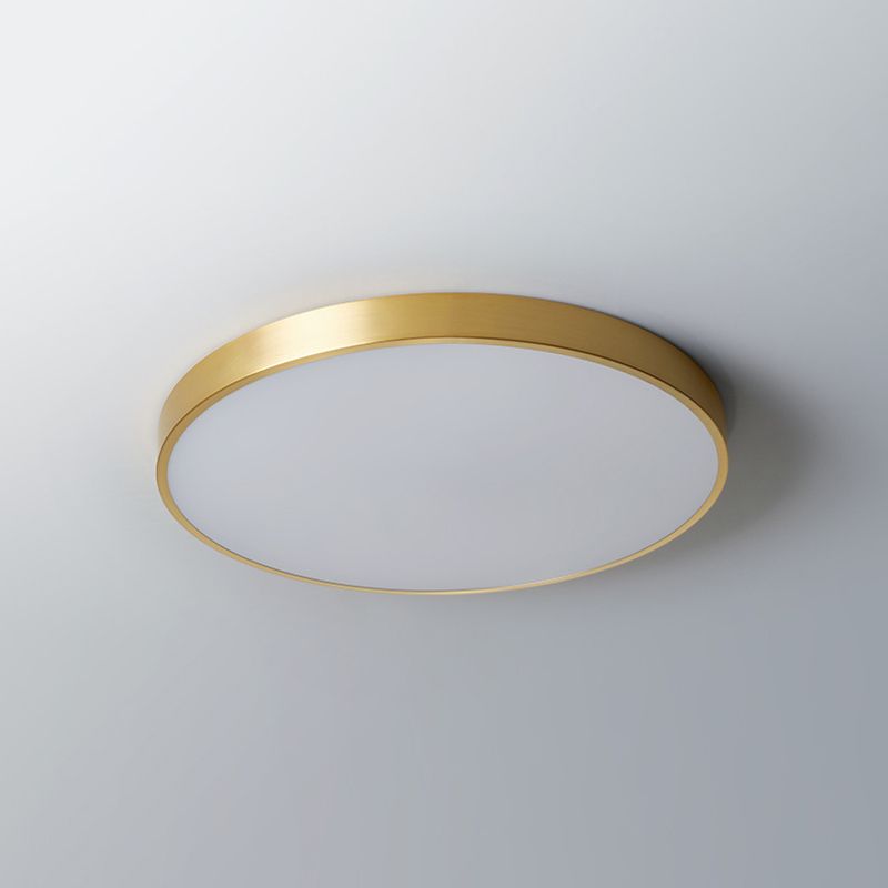 Kreisförmige Deckenleuchten im modernen Stil, 1-Licht-Acryl-Einbauleuchte aus Messing