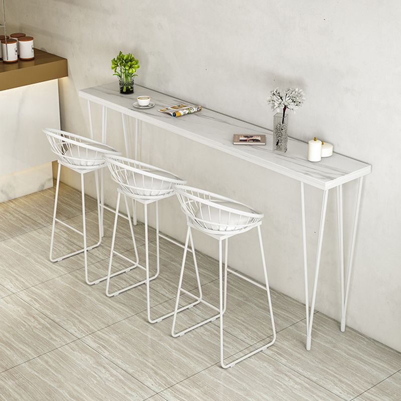 Stone Top Bistro Table Modern Style Bistro Bar Table with Four Legs