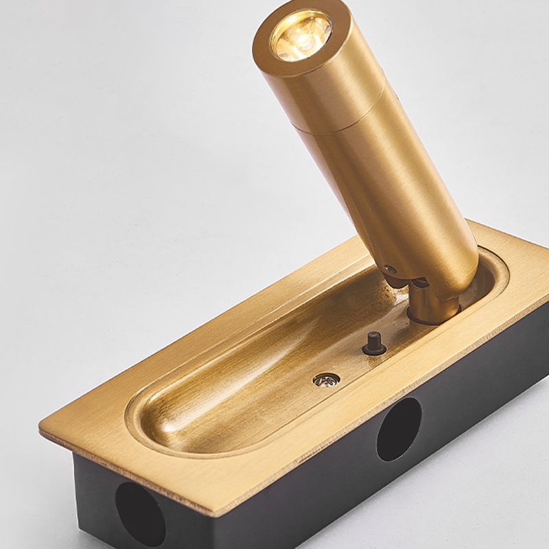 Simple Pivoting Wall Sconce Cylinder Reading Wall Light for Bedroom