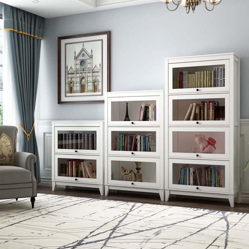Manufactured Wood Standard Bookcase Vertical Bookcase with Glass Doors