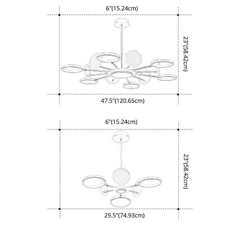 Lampadario a sospensione del metallo post-moderno Lampada a LED LED ROURO per soggiorno