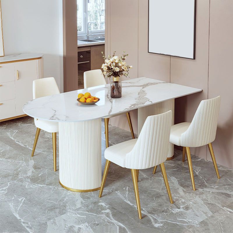 Glam Style Sintered Stone Dining Set 1/3/5 Pieces Dining Set for Dining Areas