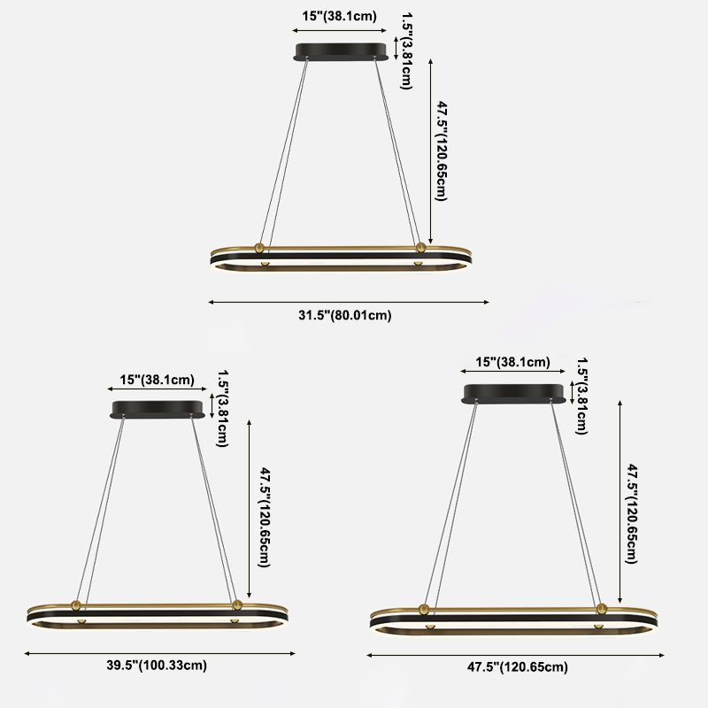 Geometric Contemporary Simple Island Light Acrylic Shade Hanging Light for Dining Room