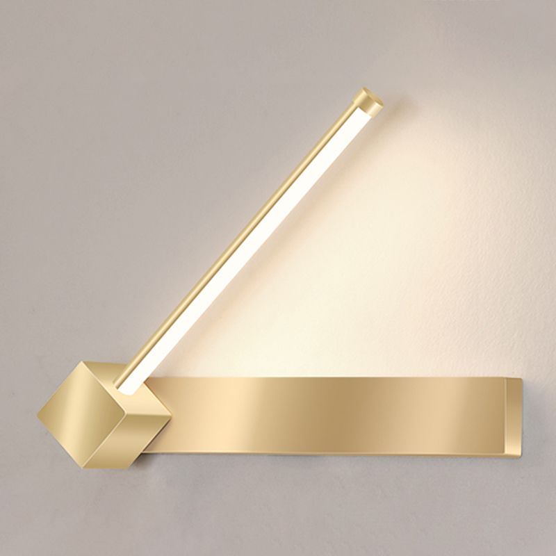 Modern Metal Wall Sconce Linear Shape Wall Light with Silicone Shade in Gold for Bedroom