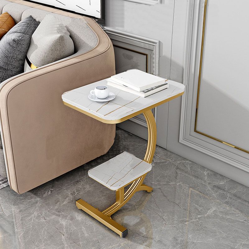 Minimalist Abstract End Table Rectangular Side Table with Storage